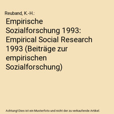 Empirische Sozialforschung 1993: Empirical Social Research 1993 