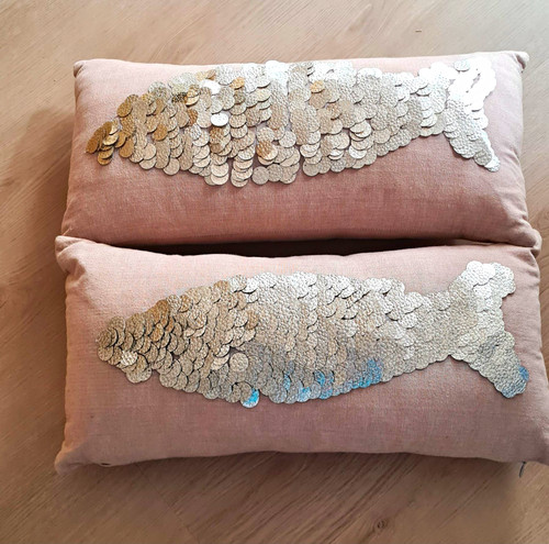 Dekokissen beige silber mit - dekokissen, beige/silber