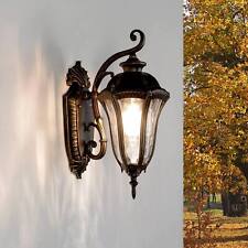 Rustikale Außenleuchte FLORENZ Schwarz Gold antik IP44 Outdoor Lampe Wand Haus