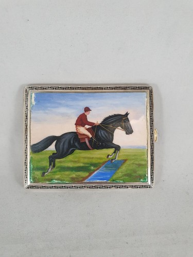 Silber emaliet zigaretten etui - silber,