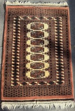 Turkmenischer Bukhara Tekke 120x82cm signierter Orientteppich Buchara Rug Carpet