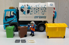 Playmobil City Service 70885 Müllfahrzeug mit Blinklicht Mülltonnen + 2 Figuren
