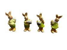 Hasen Set aus Keramik Ostern Figuren Osterdeko Tischdeko Deko ca. 11 cm 4 Stück