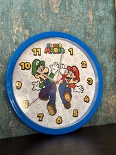 SUPER MARIO BROS Wanduhr Blau Uhr Nintendo