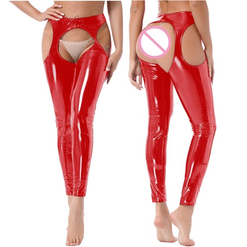Damen hose wetlook - damen,
