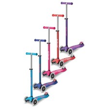 Micro Kinder Scooter Maxi Deluxe LED Tret Roller Leuchtend Höhen Verstellbar
