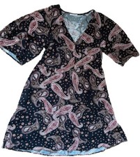 Orsay Sommer Damenkleid Größe 38 bunt, Viskose V-Ausschnitt Bindeband im Rücken