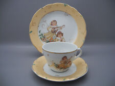 Goebel Kaffeegedeck Engel Weihnachtsgeschirr Tasse Untertasse Kuchenteller Gold