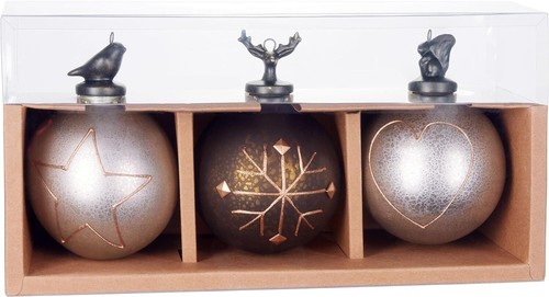 3er set weihnachtskugeln - 3er,