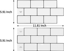 Art3d Fliesenaufkleber für Küchenrückwand 30,5 x 15,2 cm, 20 Stück