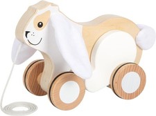 Nachziehtier Hase mit Knisterohren, Nachziehhase, Ziehhase, Holz, ab 1 Jahr