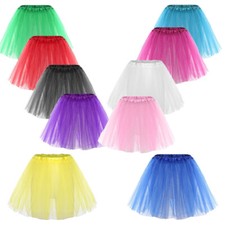 Damen Kleid Ballett Unterrock Elastisch Rock Petticoat Tutu Tanz Tulle Lolita