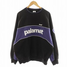 Palace PALAMAT CREW Sweatshirt Sweatshirt Logo XXL Schwarz Lila /AN23 Herren