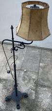 Stehlampe - Eisen mit Lederlampenschirm - 8-eckig