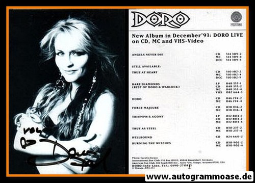 Autogramm rock doro - rock,