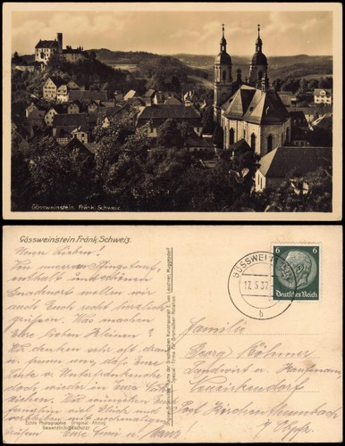 Ansichtskarte gößweinstein - ansichtskarte,