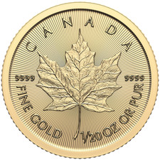 Goldmünze Maple Leaf 2025 - Kanada - Anlagemünze - 1/20 Oz ST