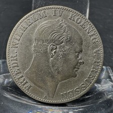 1 Vereinstaler Silber Münze, 1859 A ,Friedrich Wilhelm IV König von Preussen