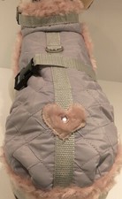 Wintermantel, Hundegeschirr grau Chihuahua Halsband Geschirr Plüsch Hunde XS S M