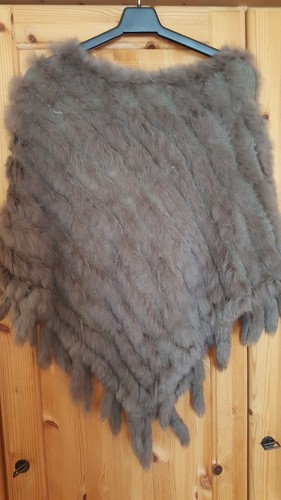 Damen poncho echtfell - damen,