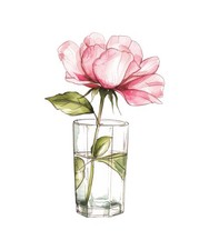 Aquarell Blumen Glas 9x9 cm