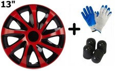 Radkappen Radzierblenden Radblenden 4x Stück Draco CS Rot Schwarz NRM 13" 3500