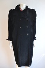 Manfred Schneider Samt Gothic Steampunk Caban Mantel Schwarz Vintage 80er 38 40