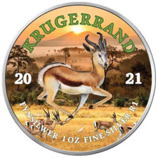 1 UNZE 999 SILBER - AFRIKA KRÜGERRAND / SPRINGBOCK - SILBERMÜNZE - SILBERBARREN 