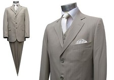 Nadelstreifen Anzug Muga Gr.118 Beige