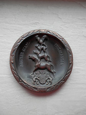 Alter kl. Wandteller Metall Motiv: Bremer Stadtmusikanten