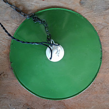 Antike Bauhaus Hängelampe um 1920 · Original Werkstattlampe · Emaille Porzellan