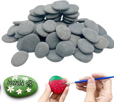 40 Stück Kieselsteine zum Bemalen Flach - Natur Dekosteine