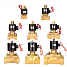 BSP 1/8"-2" Messing Magnetventil Luft Wasser DC12V DC24V AC220V Stromlos Offen