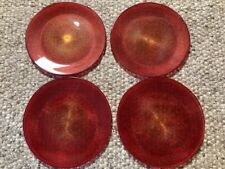 4 Platzteller Glasteller Glas rot/gold Glitzer  31 cm nie benutzt