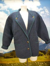 Geiger neuwertig blau Janker mit Hirschhornknöpfe süße Trachtenjacke Jacke Gr.38