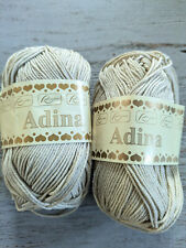 2 x 50g Häkelgran Baumwolle beige mercerisiert Rellana ADINA