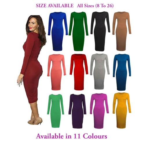 Bodycon midikleid damen frauen - bodycon-midikleid,