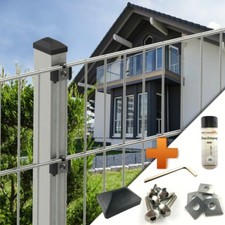 Doppelstabmattenzaun 6/5/6 Feuerverzinkt Höhe=0,83m bis 1,83m Länge=10m-100m 