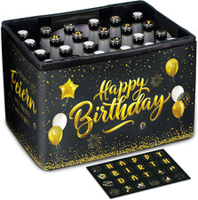 Bofunx Geburtstagsgeschenk Bierkasten-Banderole 24 Aufkleber für Kronkorken Deko
