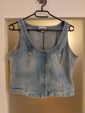 Damen Jeans Weste Kurz Zum