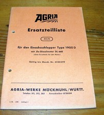 Agria 1900D Ersatzteilliste