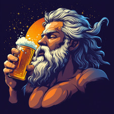 Wandtattoo Aufkleber Gott Zeus trinkt Bier Wandaufkleber 18X18 cm Groß
