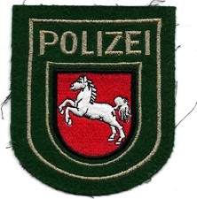 Polizei NIEDERSACHSEN 90er GOLD Lurex GRÜN Abzeichen Patch von d. JACKE Hannover