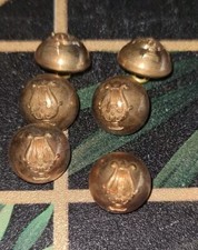 6 alte Knopf Uniform Militär