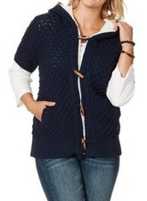 DUFFLE-STRICKJACKE marine-blau