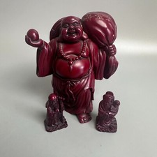RED RESIN BUDDHA STATUE set of