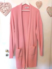 Zwillingsherz lange Strickjacke Strickmantel Cardigan L/XL rosa