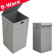 B-Ware 50L XXL Wäschekorb mit Deckel Grau - 30x30x60 Wäschesammler - Wäschebox 