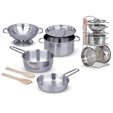 Kochset Kinder Topfset Geschirr Kinderküche Spielküche Töpfe Edelstahl + Ständer