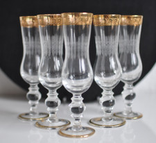 Murano Medici Grappagläser Schnapsgläser Goldrand graviert gemustert